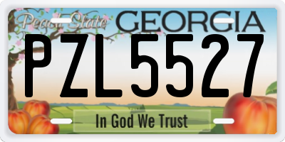 GA license plate PZL5527