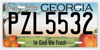 GA license plate PZL5532