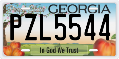 GA license plate PZL5544