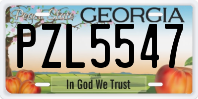 GA license plate PZL5547