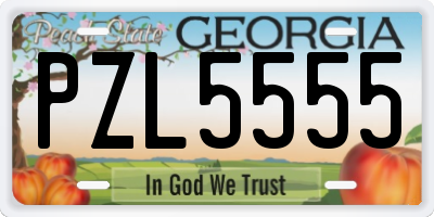 GA license plate PZL5555