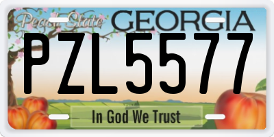 GA license plate PZL5577