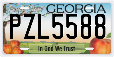 GA license plate PZL5588