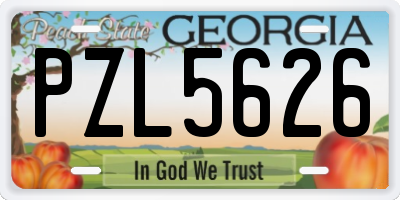 GA license plate PZL5626