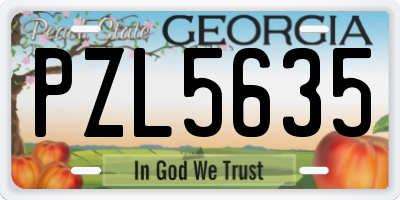 GA license plate PZL5635