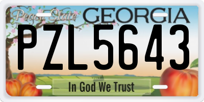 GA license plate PZL5643