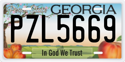 GA license plate PZL5669