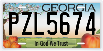 GA license plate PZL5674