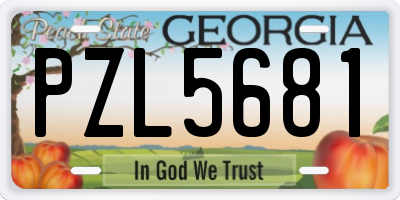 GA license plate PZL5681