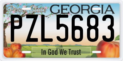 GA license plate PZL5683