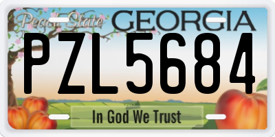 GA license plate PZL5684