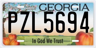 GA license plate PZL5694