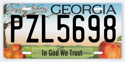 GA license plate PZL5698