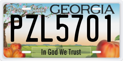 GA license plate PZL5701