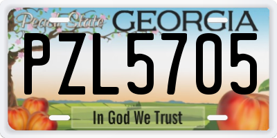 GA license plate PZL5705