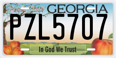 GA license plate PZL5707