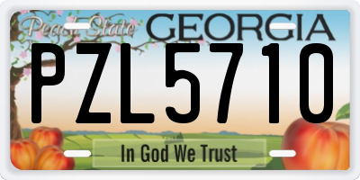 GA license plate PZL5710