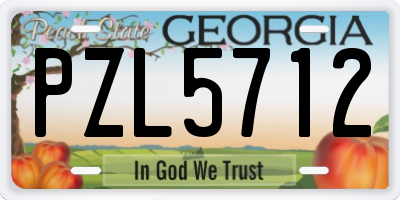 GA license plate PZL5712