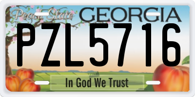 GA license plate PZL5716