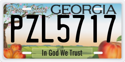 GA license plate PZL5717