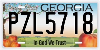 GA license plate PZL5718