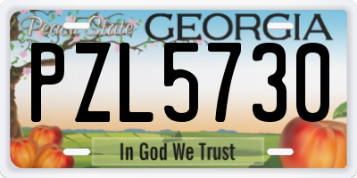 GA license plate PZL5730