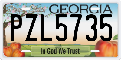 GA license plate PZL5735