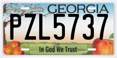 GA license plate PZL5737