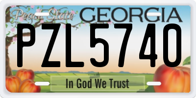 GA license plate PZL5740