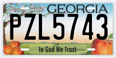 GA license plate PZL5743