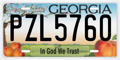 GA license plate PZL5760