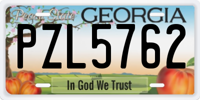 GA license plate PZL5762
