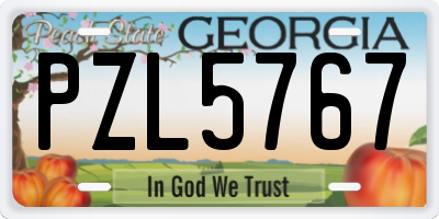GA license plate PZL5767