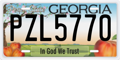 GA license plate PZL5770