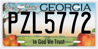 GA license plate PZL5772