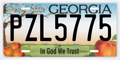 GA license plate PZL5775
