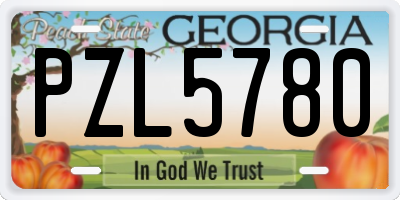 GA license plate PZL5780