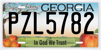 GA license plate PZL5782