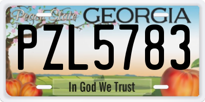 GA license plate PZL5783