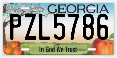 GA license plate PZL5786