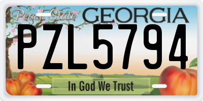 GA license plate PZL5794