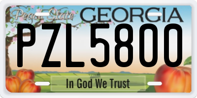 GA license plate PZL5800