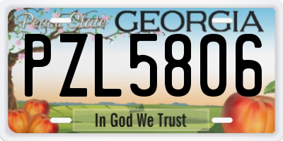 GA license plate PZL5806