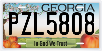 GA license plate PZL5808