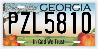 GA license plate PZL5810