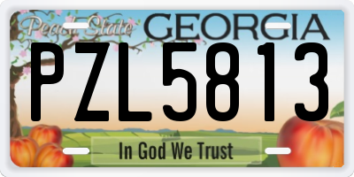 GA license plate PZL5813