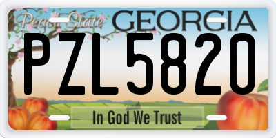GA license plate PZL5820
