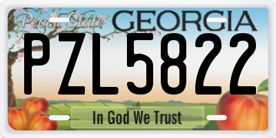 GA license plate PZL5822