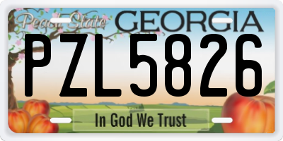 GA license plate PZL5826