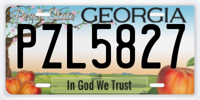 GA license plate PZL5827
